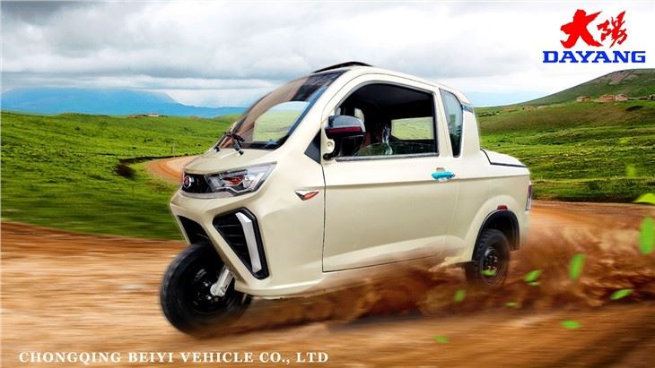 Closed cab tricycle pickup truck wholesale
